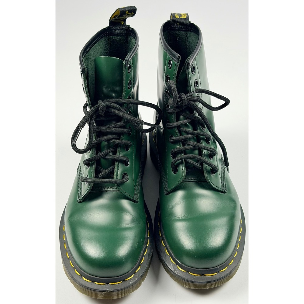 Dr. Martens Boots Doc Martens 1460 Green Smooth Leather Mens 4 Womens 5